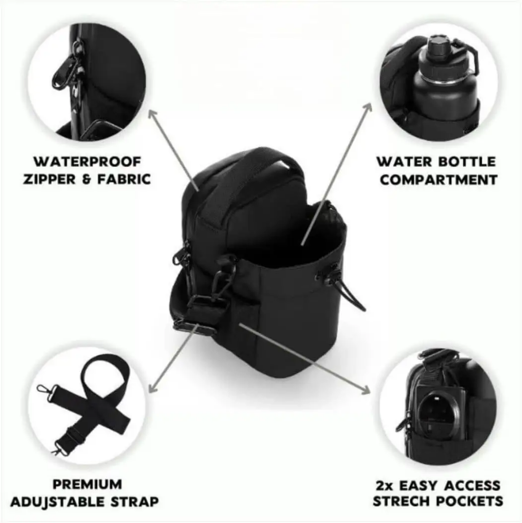 Premium Gym Bottle Holder Bag – Secure Your Essentials, No Drops, Perfect for Workouts